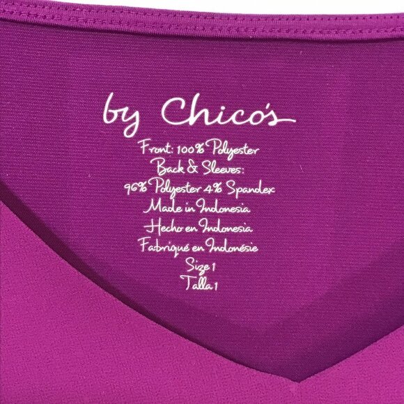 Chico's V-Neck Tunic Blouse Layered Front - Picture 2 of 5